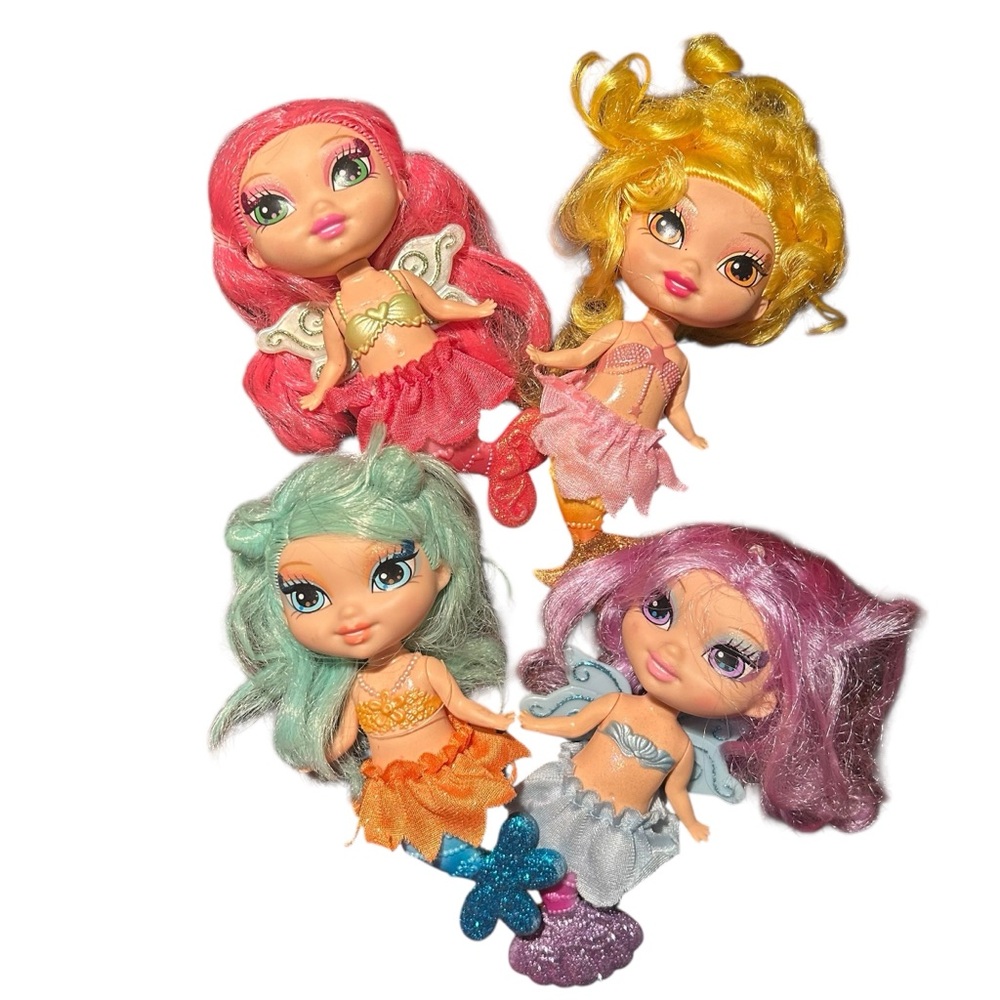 Barbie Fairytopia Merfairies Lot of 4 2005 Mini Mermaid Dolls Mattel Vintage
